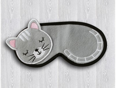 Comfortable Sleeping Eye Mask Gray Cat, Travel sleeping mask