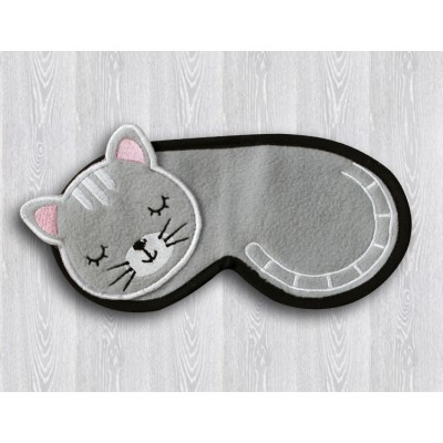 Comfortable Sleeping Eye Mask Gray Cat, Travel sleeping mask